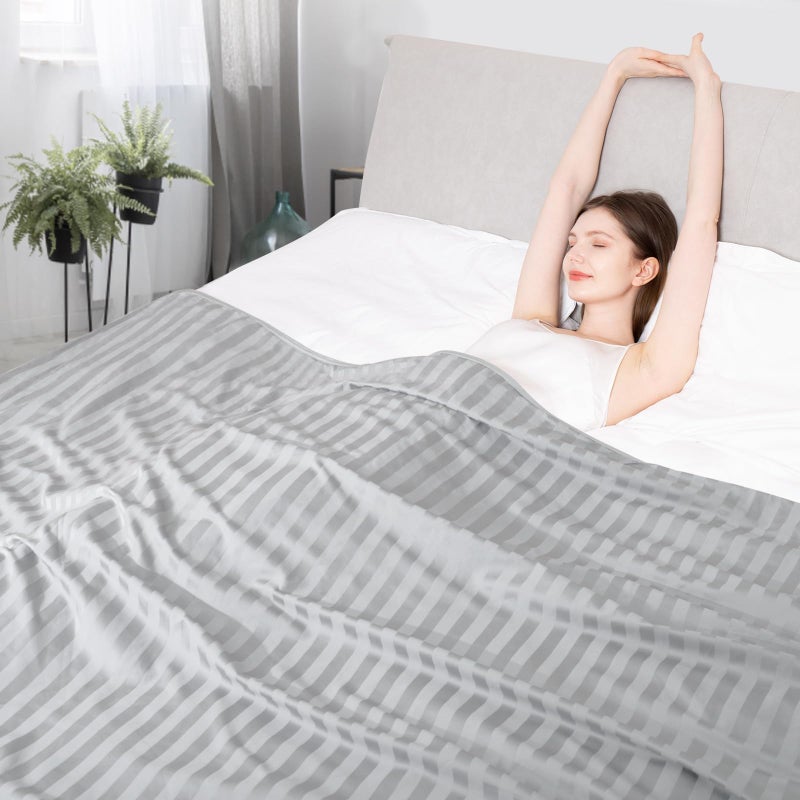 Elegear Revolutionary Cooling Blanket King  Absorbs Heat to Keep Body Cool for Night Sweats  Double Sided Arc-Chill 3.0 Cool Fiber Q-Max>0.5  Cold Summer Blankets for Hot Sleeper  Light Gray - Image 3