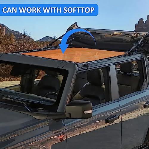 RERPRO غطاء شمس RERPRO متوافق مع فورد برونكو 2021 2022 2023 2024 2025 4 أبواب، غطاء شمس بيكيني، سقف بيميني، شبكة ناعمة، ملحقات خارجية، يحجب الأشعة فوق البنفسجية، ضوضاء الرياح، برتقالي - Image 5