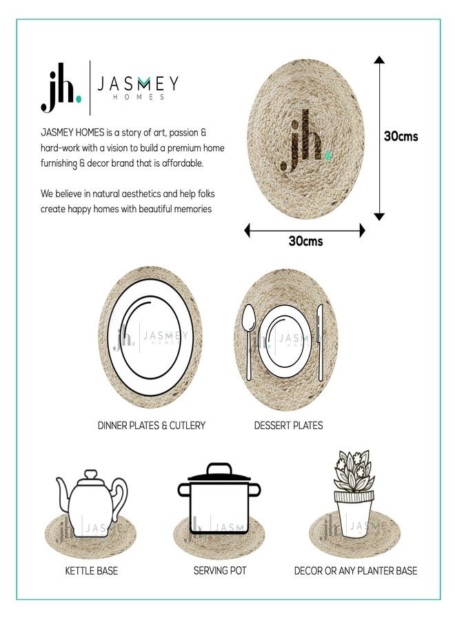 JASMEY HOMES مجموعة من قطعتين من مفارش طاولة الطعام من جاسمي هومز، مفرش دائري 30 سم - أصفر (حلقة مزدوجة) | تُستخدم كمفرش طاولة وسطي أو كهدية ترحيب بالمنزل الجديد - Image 5
