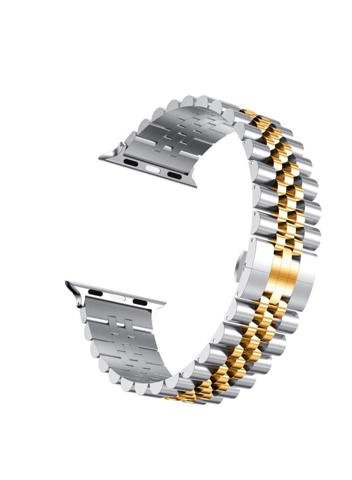 Stainless Steel Apple Watch Band Strap  42 44 45 49MM Sliver in Gold - Image 1