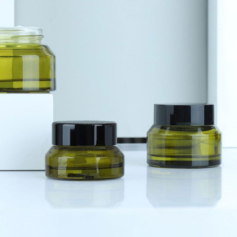 LABRIMP 3pcs 50g Empty Cream Jars with Lids, Refillable Travel Containers for Cosmetic Storage, Green Opaque Cream Storage Jars for Skincare and Beauty Use - Image 5