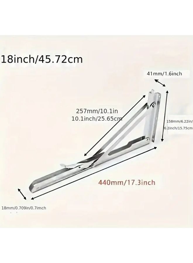 4 Pack 10 Inch Stainless Steel Adjustable Wall Mounted K Bracket Heavy Duty Space Saving - Image 3