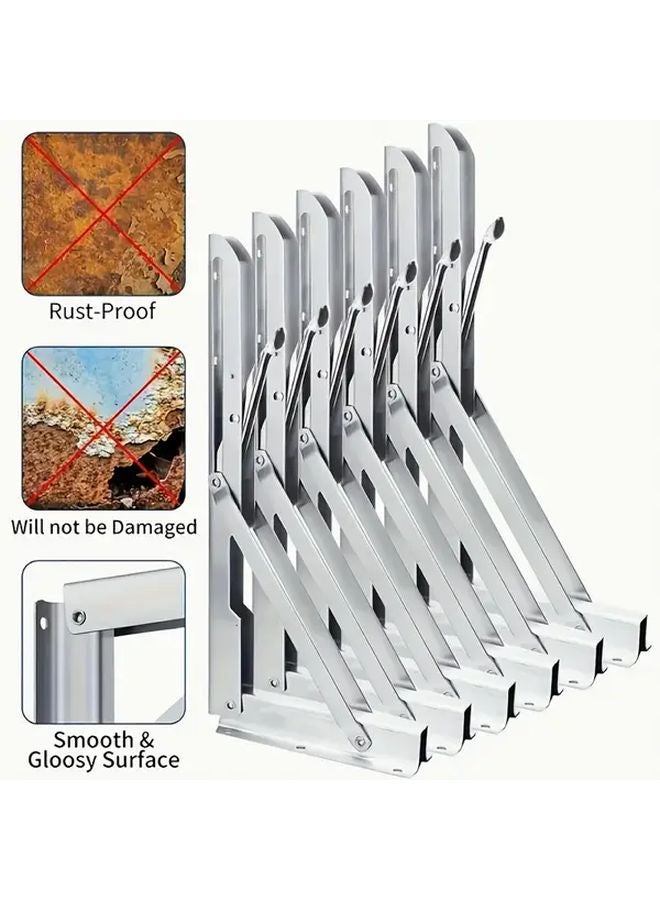 4 Pack 10 Inch Stainless Steel Adjustable Wall Mounted K Bracket Heavy Duty Space Saving - Image 5
