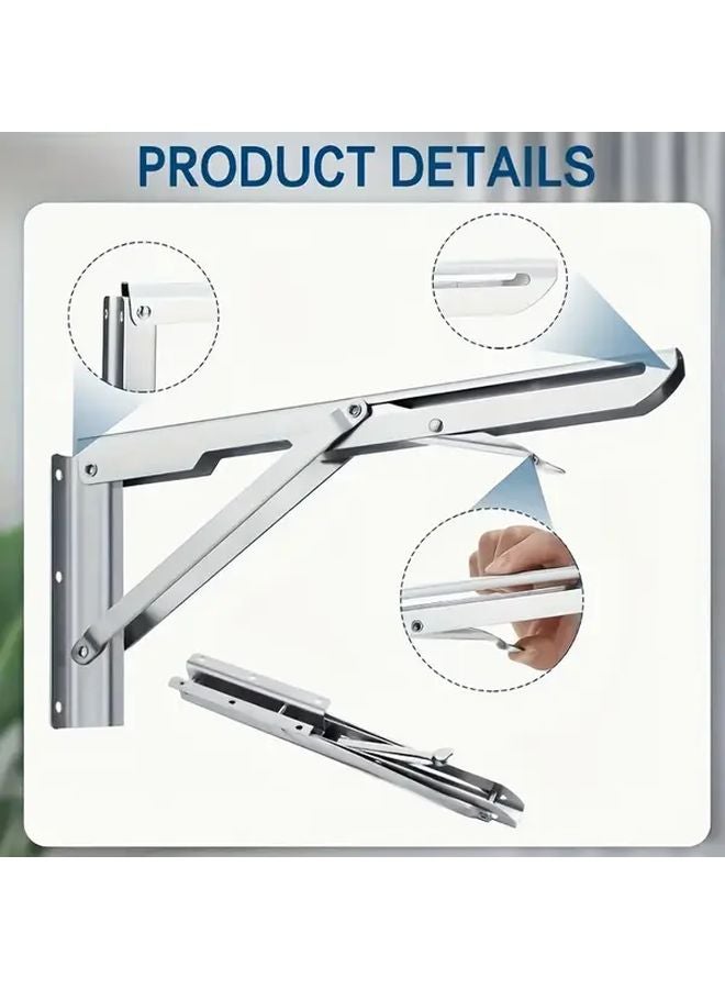 4 Pack 10 Inch Stainless Steel Adjustable Wall Mounted K Bracket Heavy Duty Space Saving - Image 1