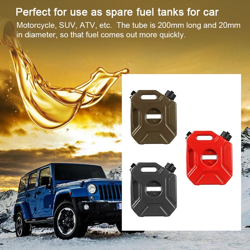 Fuel Tank: 1.3 Gallon Black High-Density Engineered Plastic Tank - Anti-Static Anti-Leak Theft-Proof Portable Gasoline Container for Outdoor Vehicle Refueling & Storage - Image 5