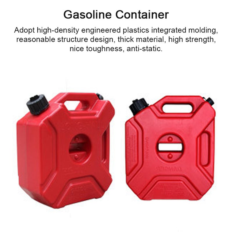 Fuel Tank: 1.3 Gallon Black High-Density Engineered Plastic Tank - Anti-Static Anti-Leak Theft-Proof Portable Gasoline Container for Outdoor Vehicle Refueling & Storage - Image 2