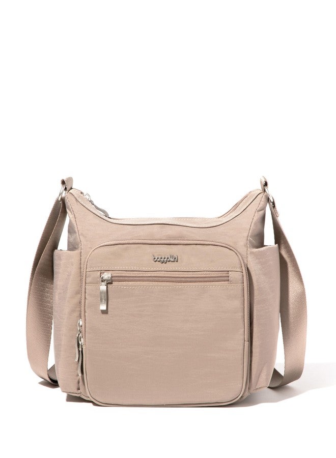 Baggallini Crosstown Hobo Crossbody for Women - 9"x7.8" Travel Crossbody Bag with RFID Wallet and Water Bottle Holder - Image 1