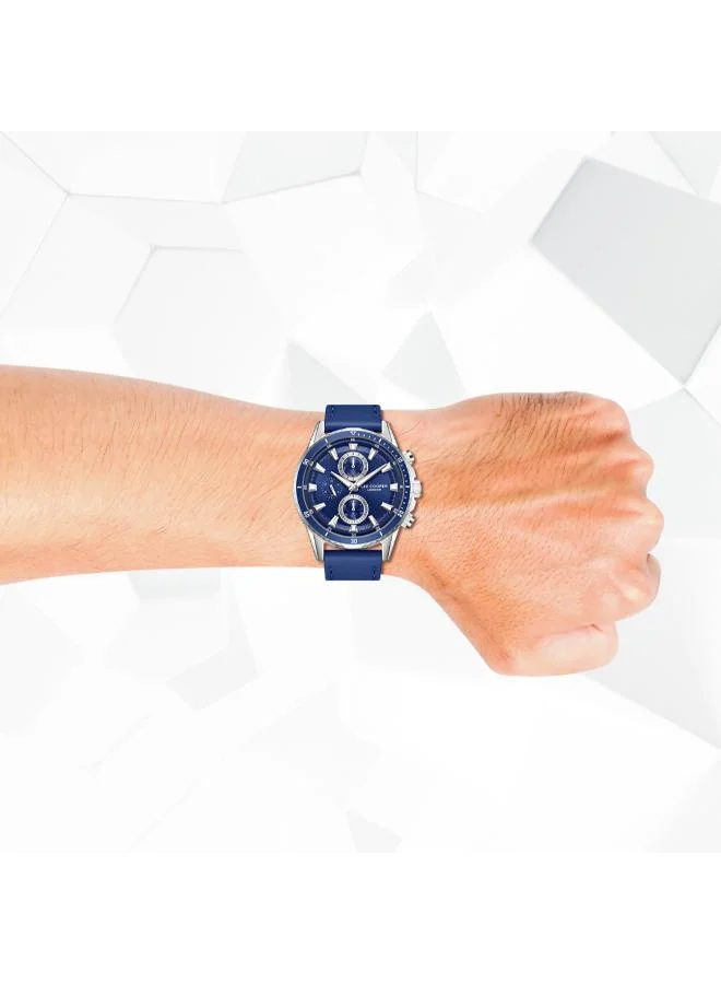 Lee Cooper Men's Multi Function Display Watch With Dark Blue Leather Strap - LC08004.399