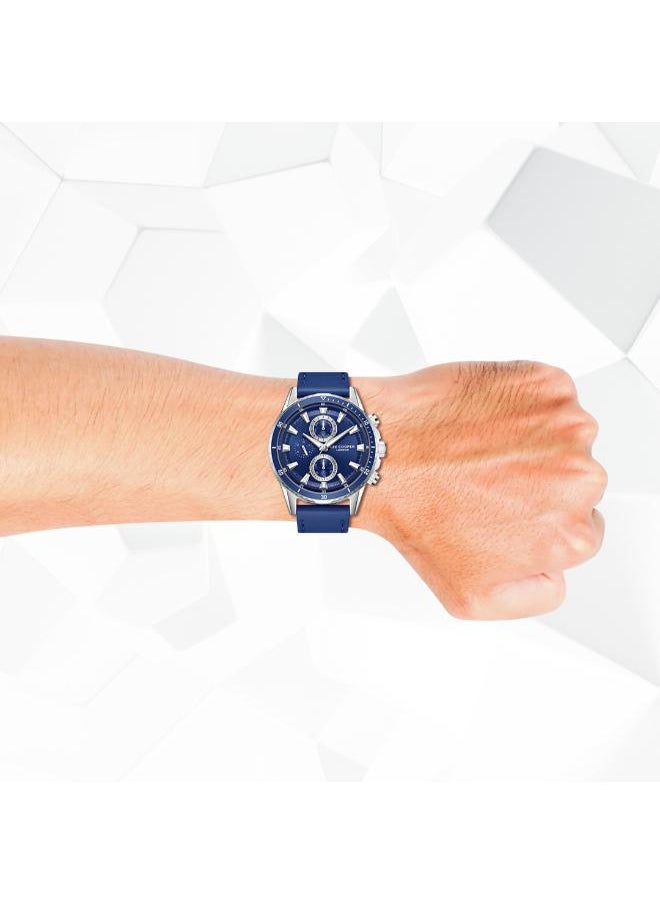 Lee Cooper Men's Multi Function Display Watch With Dark Blue Leather Strap - LC08004.399  - Image 4