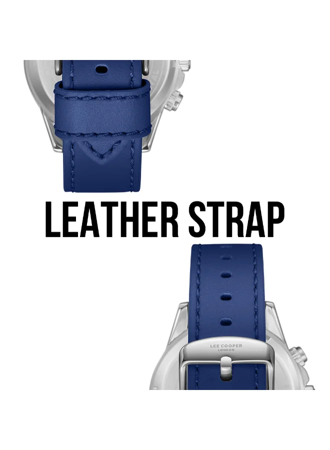 Lee Cooper Men's Multi Function Display Watch With Dark Blue Leather Strap - LC08004.399