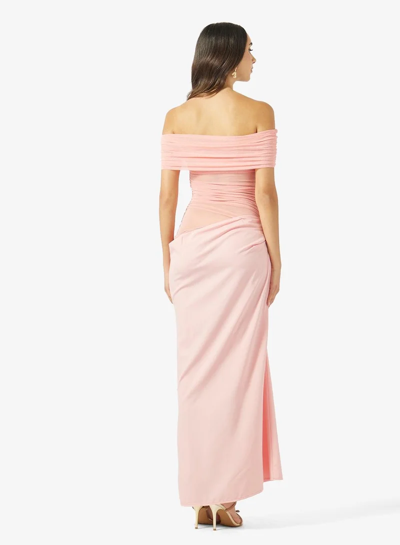 Ginger Offshoulder Ruched Bodycon Dress