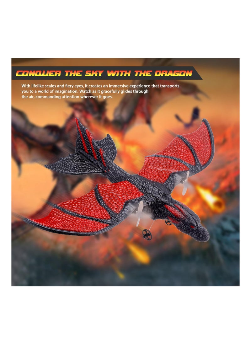 SYOSI - RC Plane, 2 Channel Remote Control Plane, 2.4GHZ RC Airplane for Adult and Kids, Dragon Plane with 2 Batteries, for Family Gatherings, Picnics, Park, for Beginners, Delightful for All - Image 1