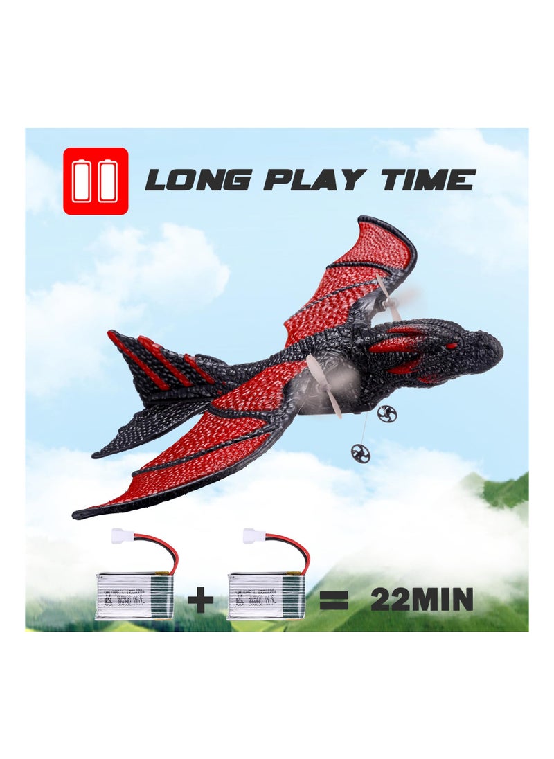 SYOSI - RC Plane, 2 Channel Remote Control Plane, 2.4GHZ RC Airplane for Adult and Kids, Dragon Plane with 2 Batteries, for Family Gatherings, Picnics, Park, for Beginners, Delightful for All - Image 1
