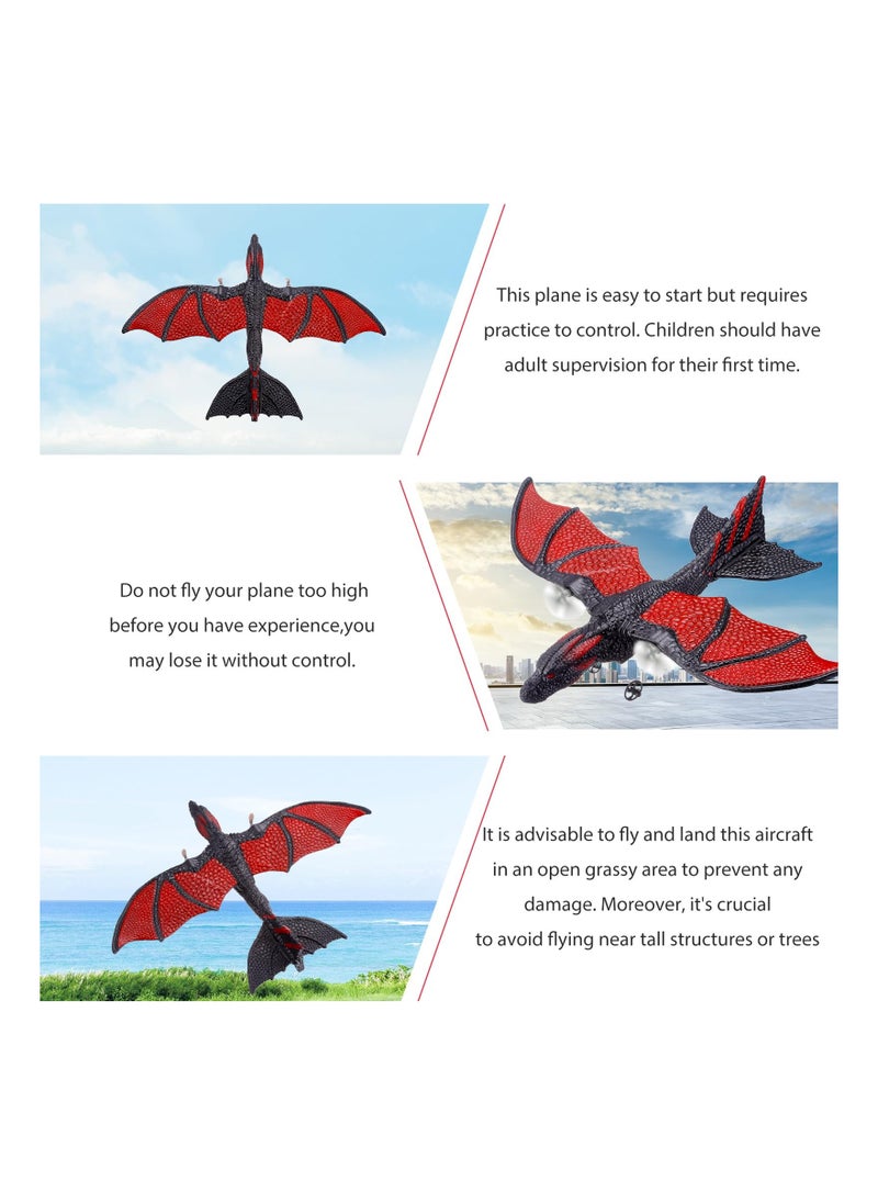 SYOSI - RC Plane, 2 Channel Remote Control Plane, 2.4GHZ RC Airplane for Adult and Kids, Dragon Plane with 2 Batteries, for Family Gatherings, Picnics, Park, for Beginners, Delightful for All - Image 1
