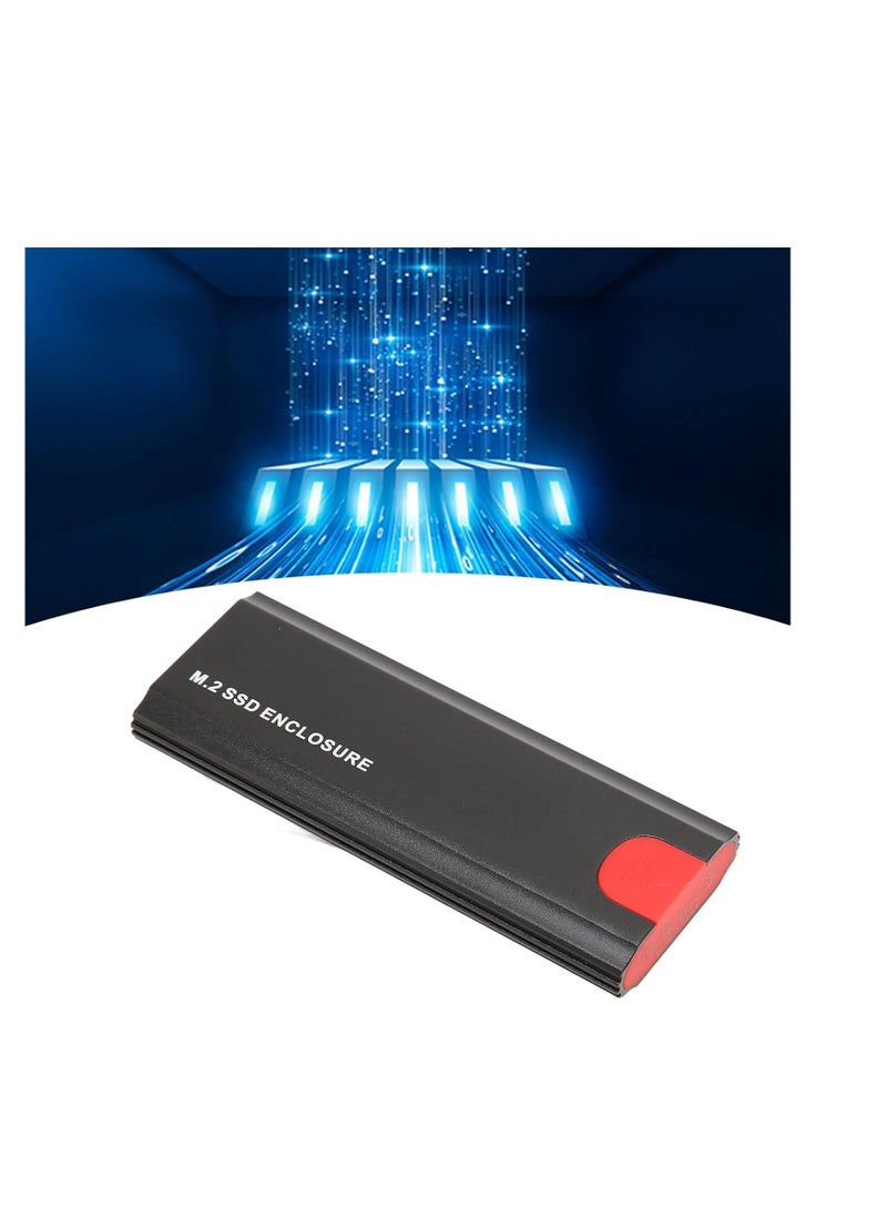 "M.2 NVMe Aluminum SSD Enclosure Adapter, External USB 3.1 Gen 2 to NVMe PCIe M-Key M.2 SSD Enclosure, 10Gbps Data Transfer, Compatible with M.2 SATA SSDs (Black)"