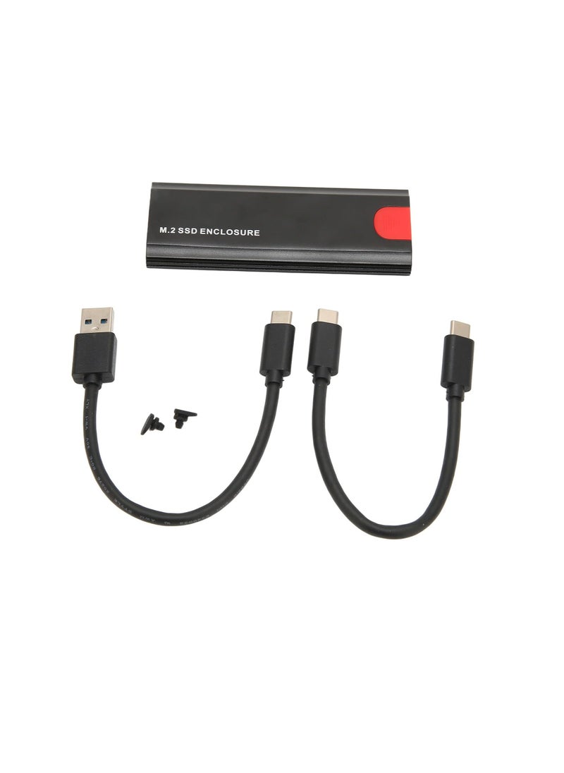 "M.2 NVMe Aluminum SSD Enclosure Adapter, External USB 3.1 Gen 2 to NVMe PCIe M-Key M.2 SSD Enclosure, 10Gbps Data Transfer, Compatible with M.2 SATA SSDs (Black)"