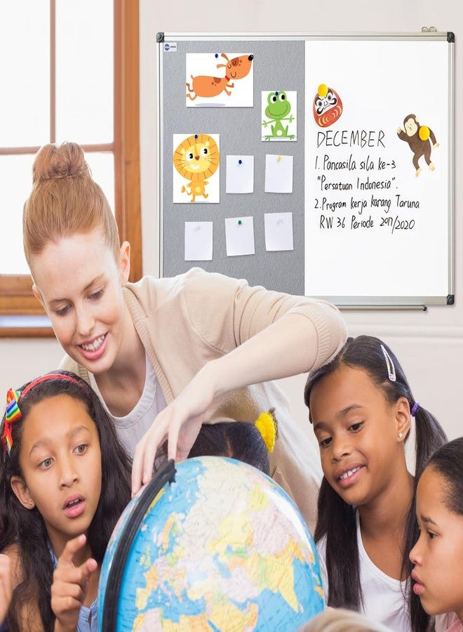 NEWPUTE White Board and Cork Board Combo - 24 x 18 Inches Large Dry Erase Whiteboard and Bulletin Board, Magnetic Wall Pin Display Board for Home, Classroom & Office, 18"x24" Grey - Image 4