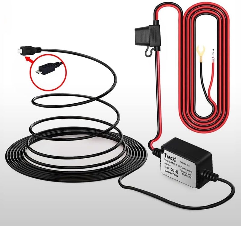 Tracki 12-24 Volt to Micro USB Vehicle Car Marine Wiring Cable & Power Stabilizer Kit for GPS Tracker and for Dashcam or Dashboard Camera - Image 3