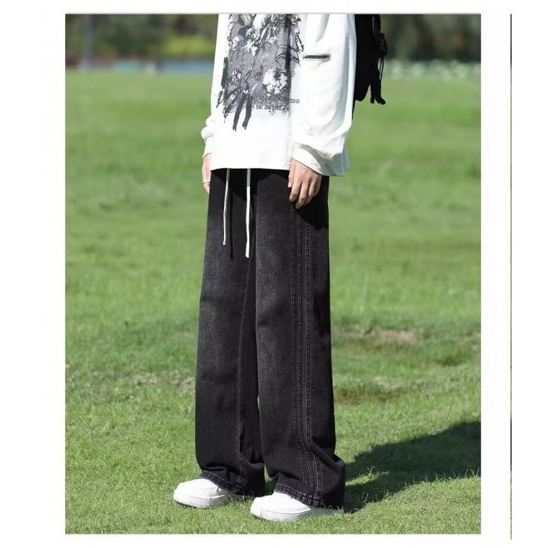 Unisex Classic Denim Jeans Loose Fit Daily Outdoor Wear - Image 5