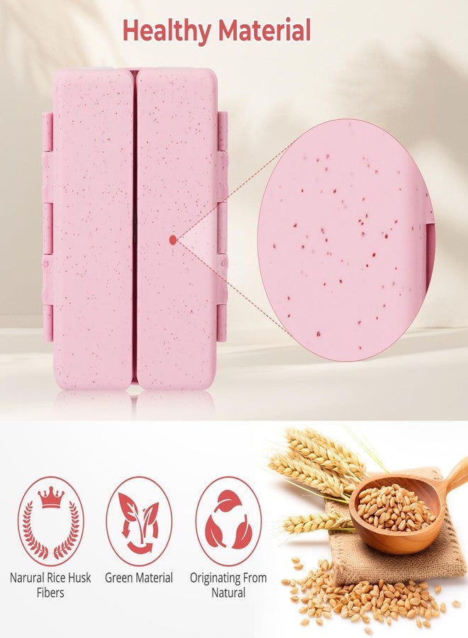 Zentiky Small Daily Pill Organizer with Labels, Medicine Pill Organizer Fit with Your Purse or Pocket for Travel to Hold Vitamin, Fish Oil, Supplement,Cotton Swabs, Bandages or Jewelry-Pink - Image 4