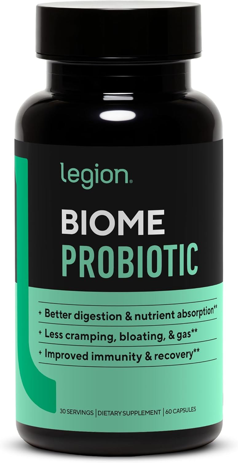 Legion مكملات بروبيوتيك LEGION Biome الطبيعية لصحة الأمعاء للنساء والرجال 30 حصة - Image 1