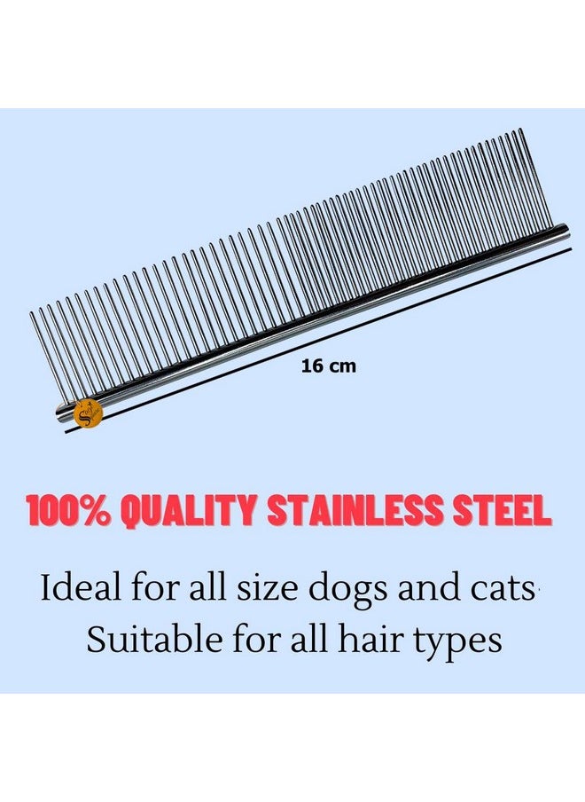 Sage Square Dog Grooming Comb, Titanium, Easy To Use, Perfect Grip, Beautiful, Safe, Steel, Perfect For Dog & Cat Grooming Comb, Removing Tangles, Knot (18 Cm)  - Image 2