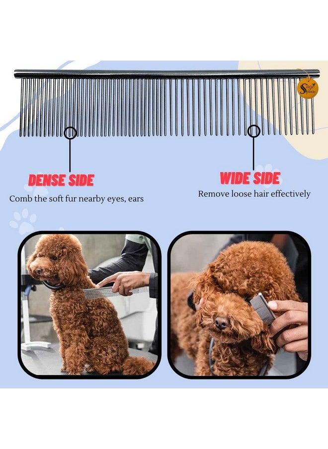 Sage Square Dog Grooming Comb, Titanium, Easy To Use, Perfect Grip, Beautiful, Safe, Steel, Perfect For Dog & Cat Grooming Comb, Removing Tangles, Knot (18 Cm)  - Image 3