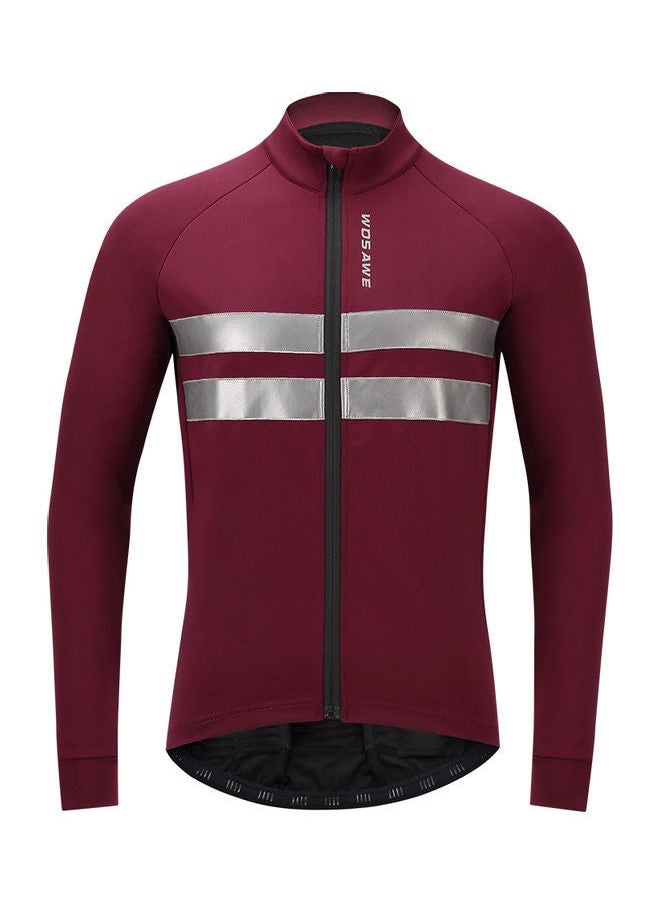 NIBEMINENT Men Cycling Jersey Set Long Sleeve Thermal Fleece Winter Bike Jacket and 3D Padded Bib Pants Tights 3XL 35x5x25cm  - Image 2