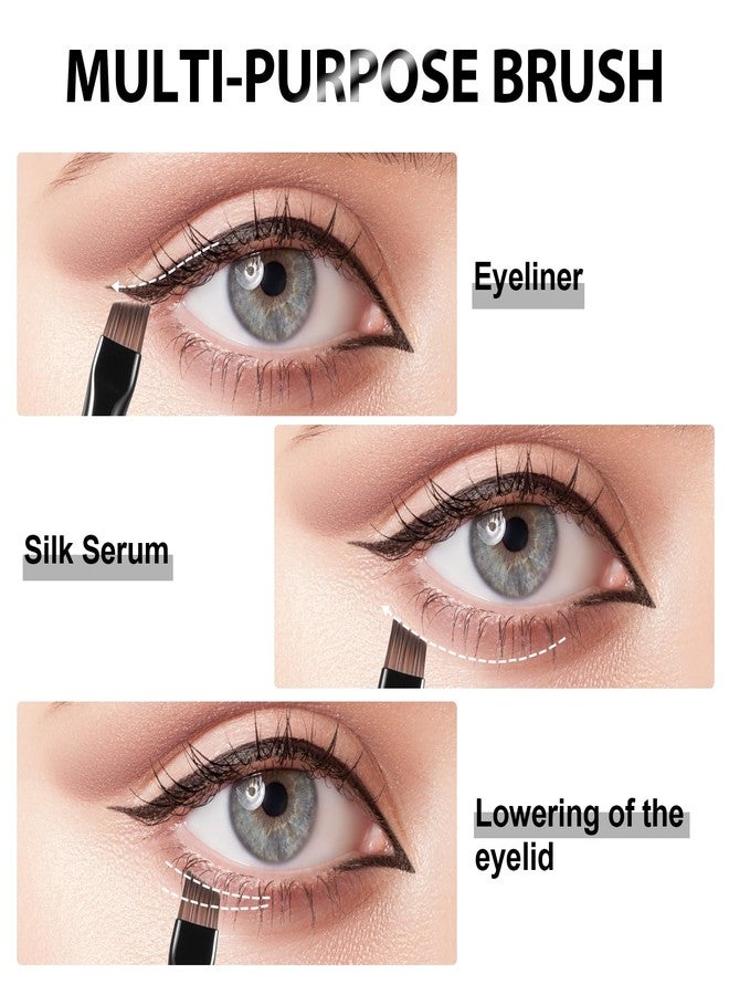 BEAUTYFACTOR Fine Angled Eyeliner Brush Set - Ultra thin Eye Liner & Eyebrow Brush - Precision Point Eye Brow Makeup Brushes Sets for Smooth Gel, Cream, and Liquid Eyeliner - Image 2