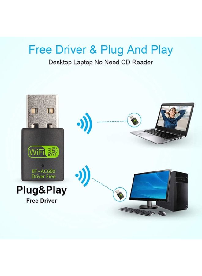 BURAQ 600M Bluetooth WiFi 2 in- 1 USB Network Adapter WiFi Signal Receiver  - Image 3