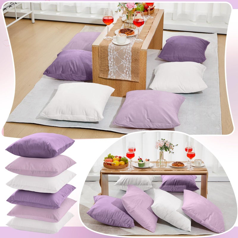 Berlune 6 Pcs Valentine's Day Velvet Throw Pillow Covers 18" x 18" Cushion Cases Soft Pillowcase for Valentine Picnic Coquette Party Accessories Couch Sofa Bed Decor, No Inserts (Purple Series) - Image 4