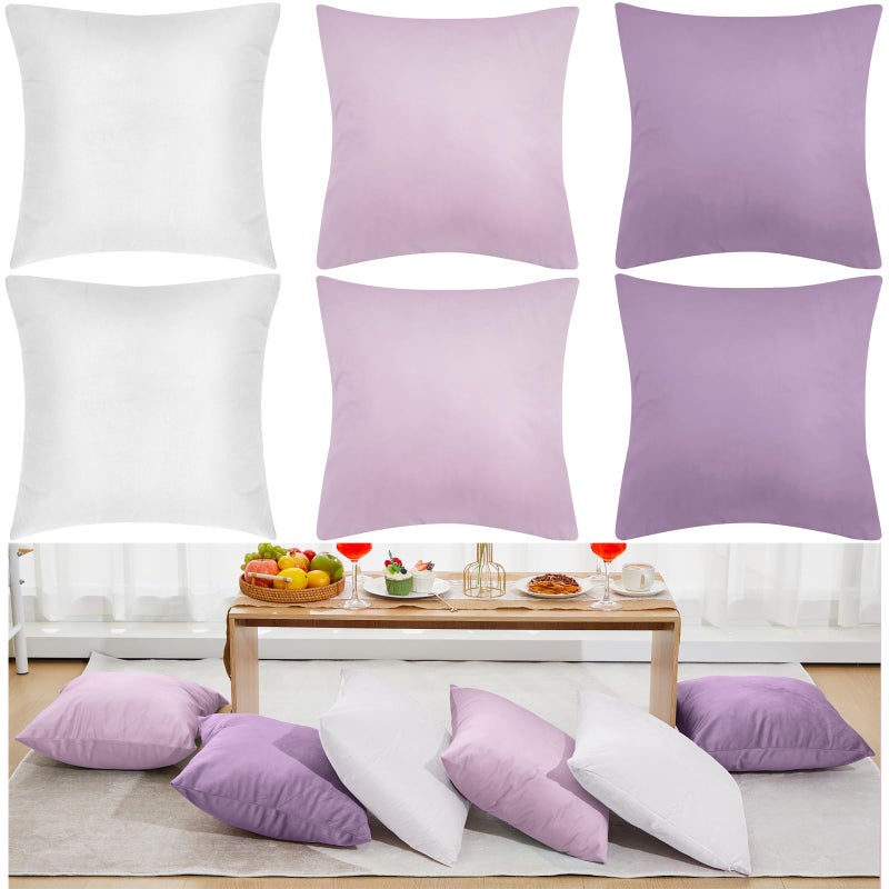 Berlune 6 Pcs Valentine's Day Velvet Throw Pillow Covers 18" x 18" Cushion Cases Soft Pillowcase for Valentine Picnic Coquette Party Accessories Couch Sofa Bed Decor, No Inserts (Purple Series) - Image 1