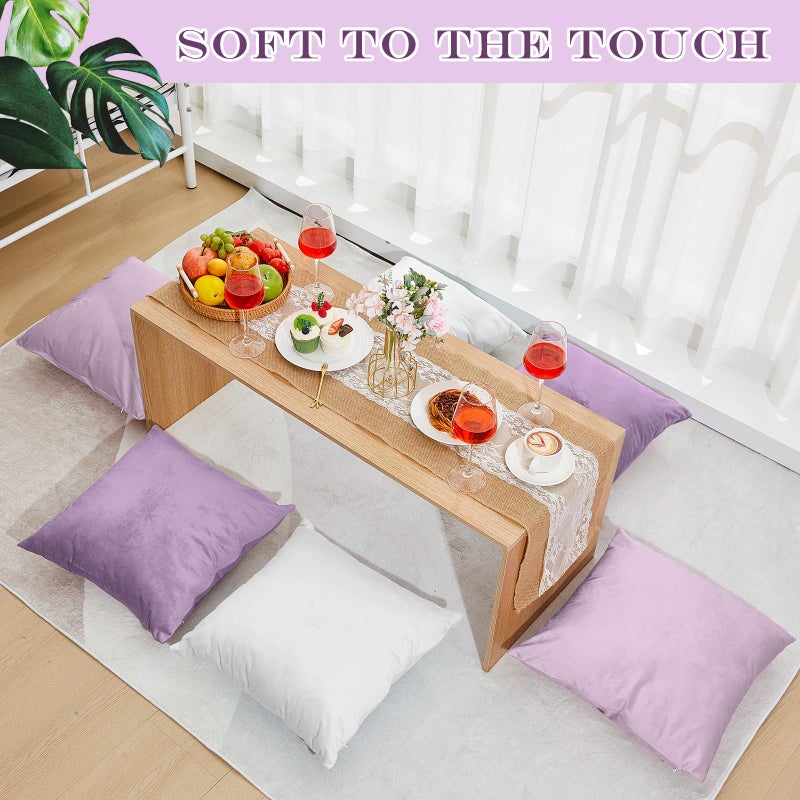 Berlune 6 Pcs Valentine's Day Velvet Throw Pillow Covers 18" x 18" Cushion Cases Soft Pillowcase for Valentine Picnic Coquette Party Accessories Couch Sofa Bed Decor, No Inserts (Purple Series) - Image 3