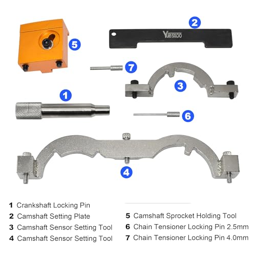 Yuesstloo مجموعة أدوات توقيت محرك يويستلو توربو لسيارات فاوكسهول أوبل شيفروليه أفيو كروز أورلاندو آدام أمبيرا أسترا ج كاسكادا 1.0 1.2 1.4 لتر، مجموعة أدوات قفل تثبيت عمود الكامات مع حقيبة وقفازات - Image 3
