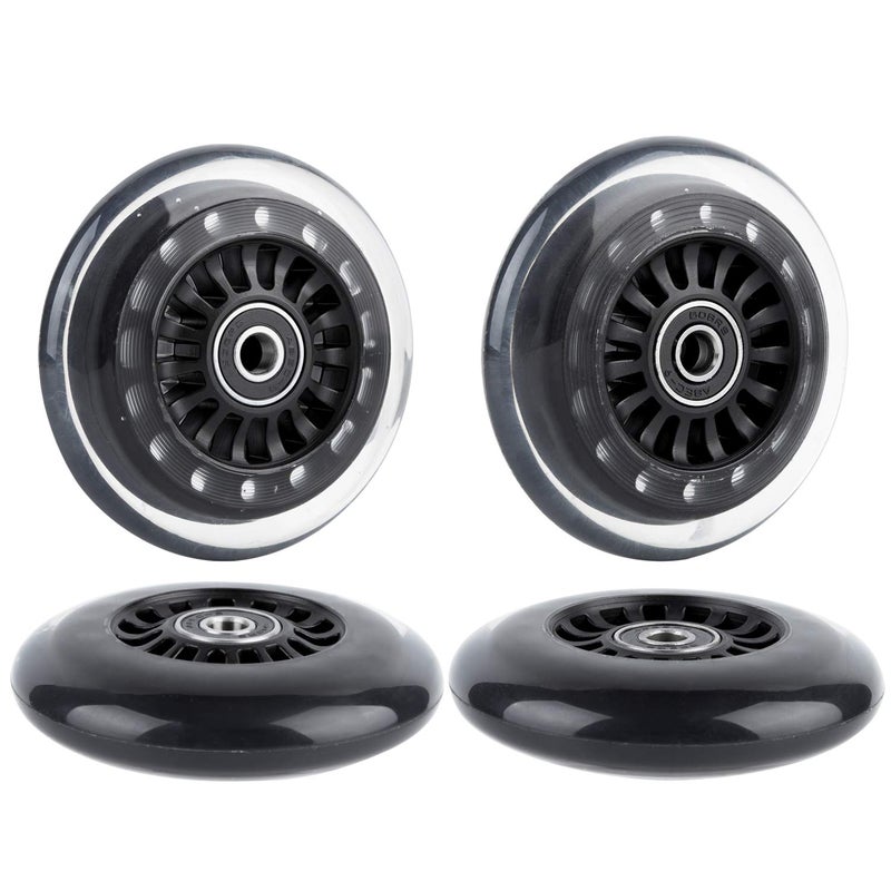 AOWESM Wiggle Car Polyurethane Replacement Wheels Upgrade Swing Car Wheels wBearings ABEC9 for Rideon Toys  Twist Swivel Go  2 Convex Front Wheels 2 Concave Rear Wheels Black - Image 3