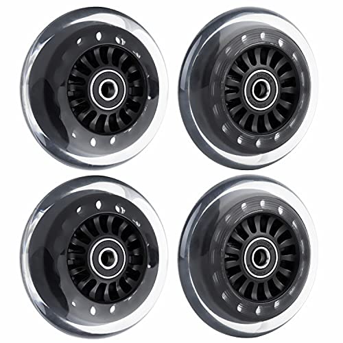 AOWESM Wiggle Car Polyurethane Replacement Wheels Upgrade Swing Car Wheels wBearings ABEC9 for Rideon Toys  Twist Swivel Go  2 Convex Front Wheels 2 Concave Rear Wheels Black - Image 1