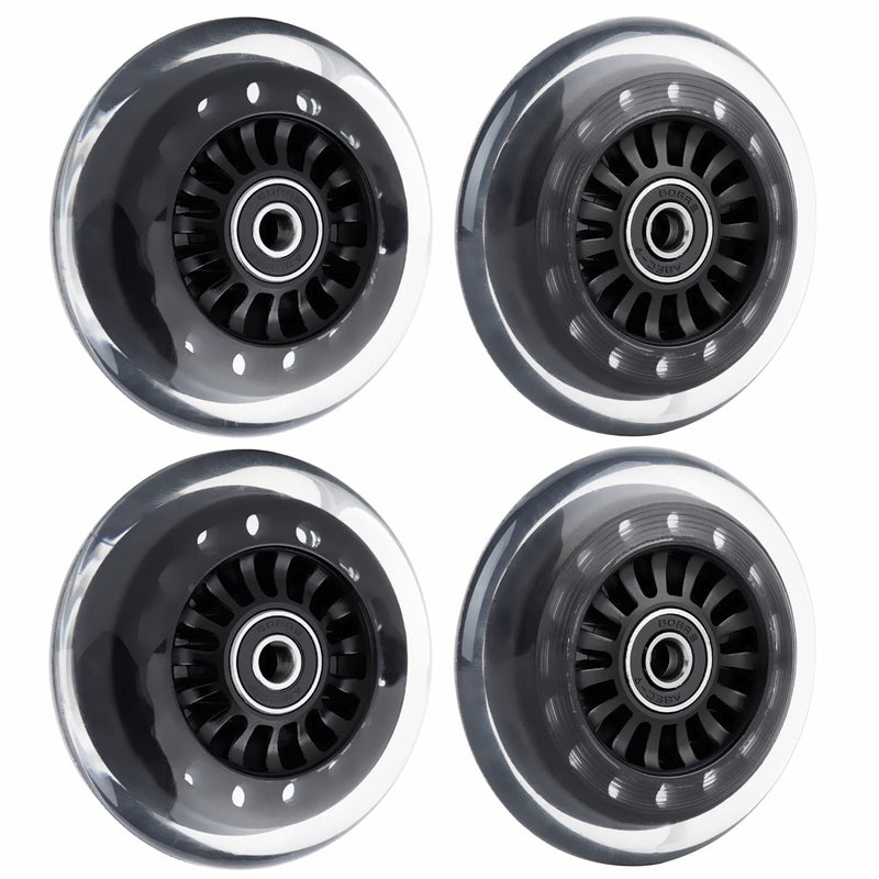 AOWESM Wiggle Car Polyurethane Replacement Wheels Upgrade Swing Car Wheels wBearings ABEC9 for Rideon Toys  Twist Swivel Go  2 Convex Front Wheels 2 Concave Rear Wheels Black - Image 2