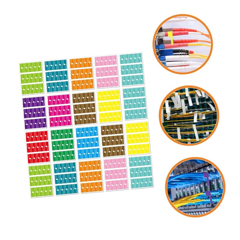 Self Adhesive Cable Labels 20 Sheets Tear Resistant Flexible Wire Tags For Cord Organization - Image 3