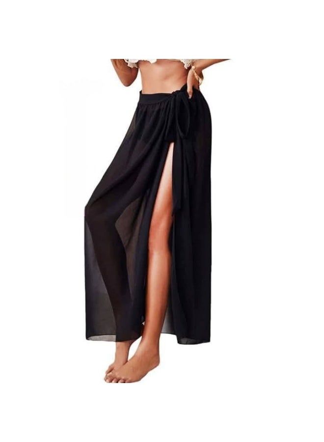 كاش مايوة من الشيفون/الدانتيل One Size لجميع المقاسات من XS الى 2XL متعدد الالوان والاشكال (اسود) - Image 1
