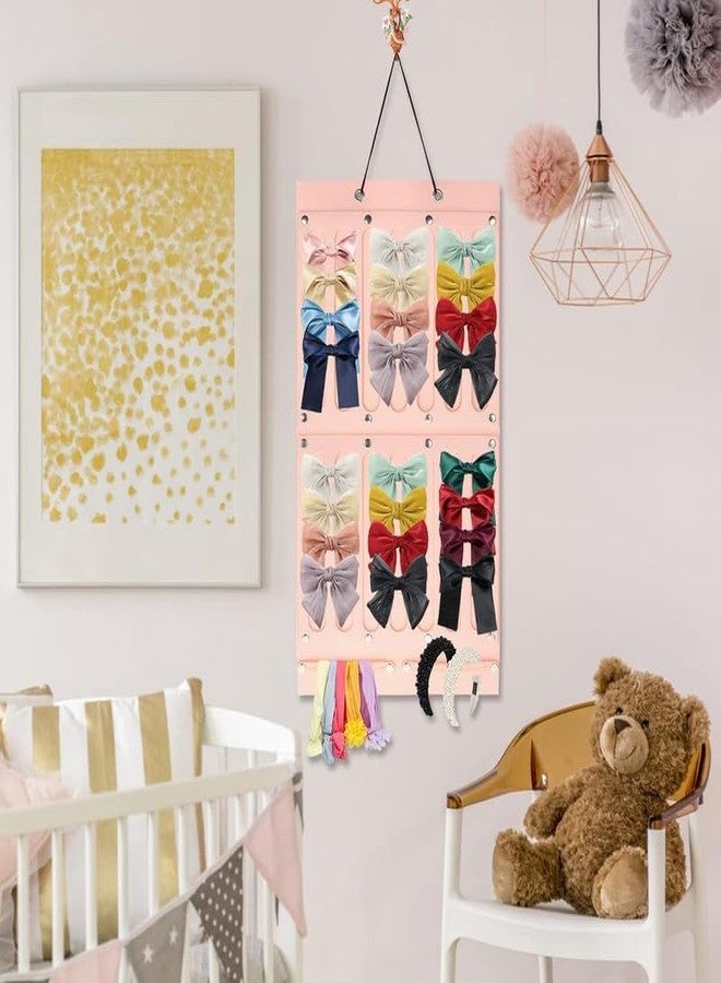 GODFLY منظم تعليق كبير لفافات الشعر من GODFLY، وإكسسوار مشابك شعر الأطفال | حامل لتخزين عصابات الرأس للفتيات الصغيرات، ورف معلق لتخزين المجوهرات (قطعة واحدة) - Image 2