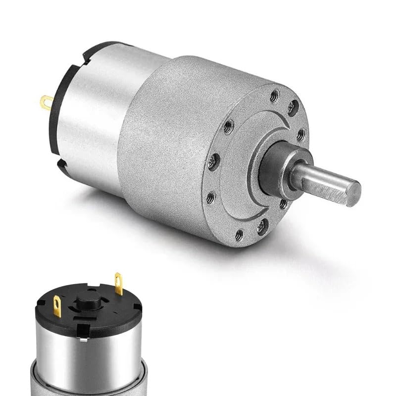 REES52 12V 10 RPM DC Geared Motor Side Shaft - Image 3
