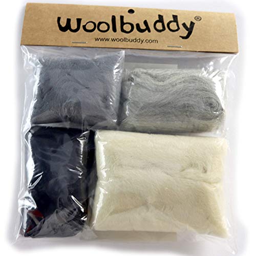 Woolbuddy Needle Felting Wool, Natural Handmade Wool Roving, 6 Vibrant Colors with Instructions (Wool Winter) - Image 5