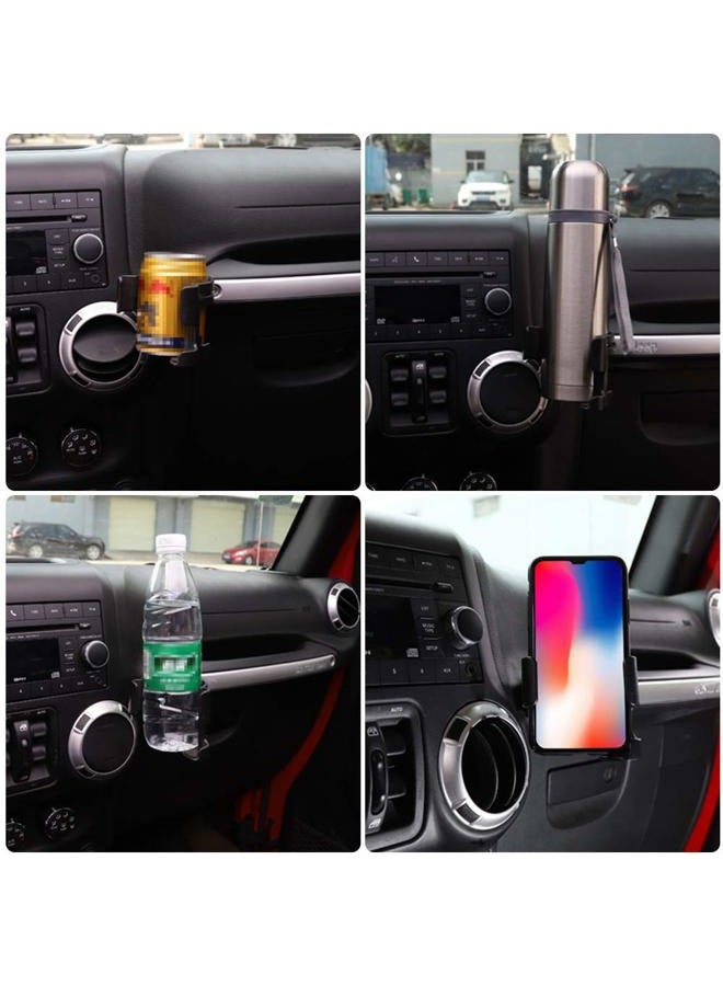 Savadicar JK Multi-Function Drink Cup Phone Holder, 2 in 1 Bolt-on Stand Bracket Organizer, Cell Phone Mount Compatible with 2011-2018 Jeep Wrangler JK JKU 2 & 4 Door, Interior Accessories, Black - Image 3