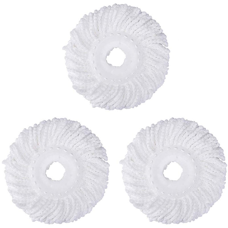 DANGSHAN 3 Pack Mop Head Replacement Spin Mop Replacement Head Microfiber Spin Mop Refills Easy Cleaning Round Shape Standard Size - Image 1