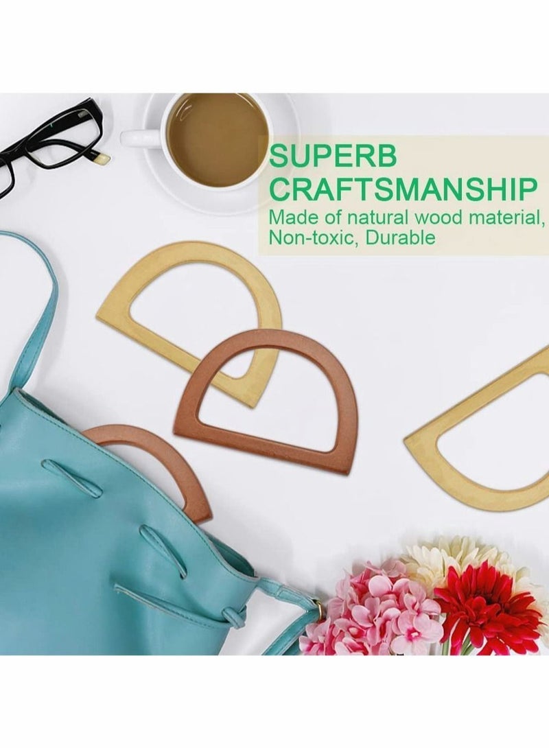 Wooden Bag Handles, 4 Pcs D Shaped Replacement Purse Handles  - Image 3