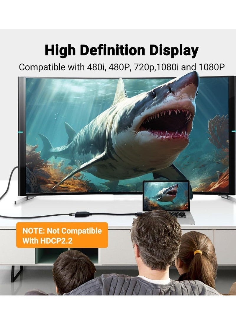 كابل موزع HDMI من نوع ذكر بدقة 1080P إلى مخرجين أنثى، محول HDMI 1 إلى 2، مناسب لأجهزة HDTV وHD وLED وLCD والتلفزيون، يدعم تشغيل تلفزيونين في نفس الوقت. - Image 3