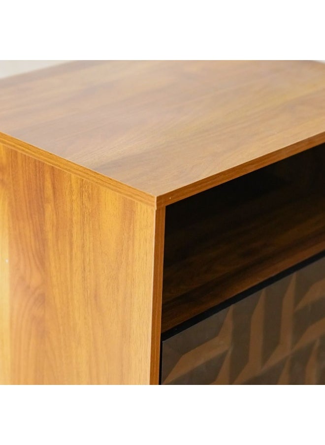 DANUBE HOME Dello End Table With 1 Drawer Multifunctional Living Room Side Table Modern Design Furniture For Home L51.5Xw40Xh58.5Cm-Walnut/Black  - Image 5
