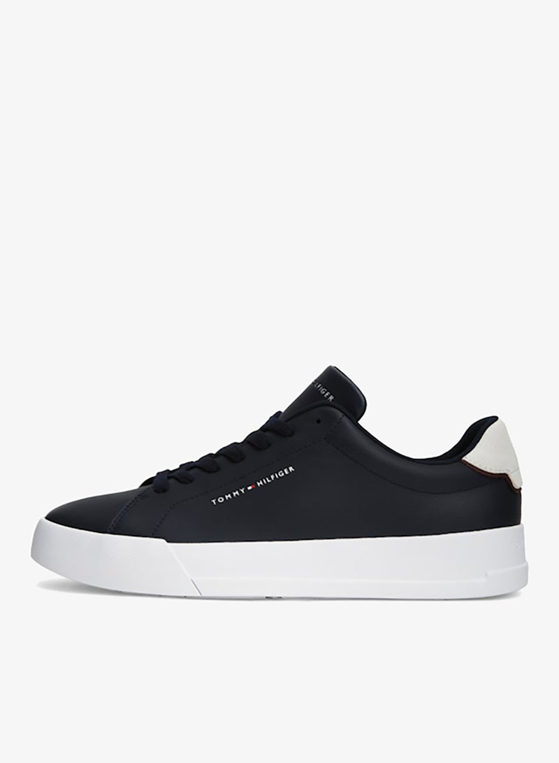 TOMMY HILFIGER Logo Court Trainers With Leather - Image 2