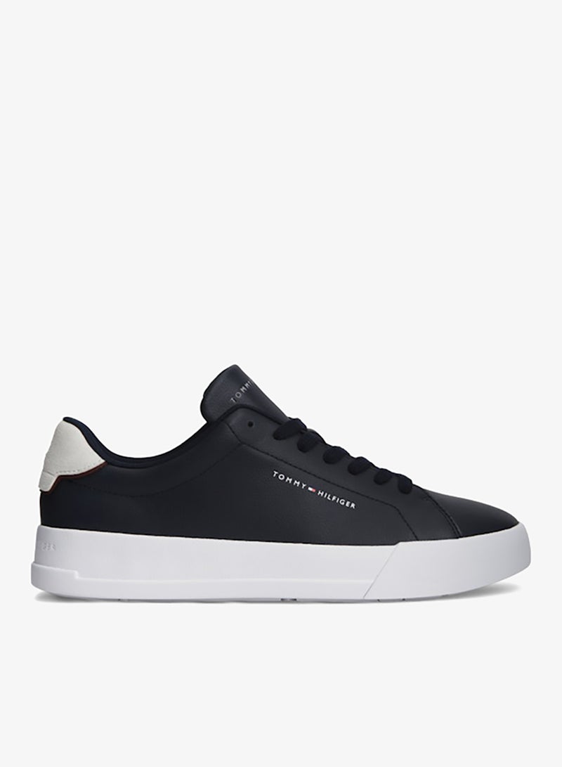 TOMMY HILFIGER Logo Court Trainers With Leather - Image 1