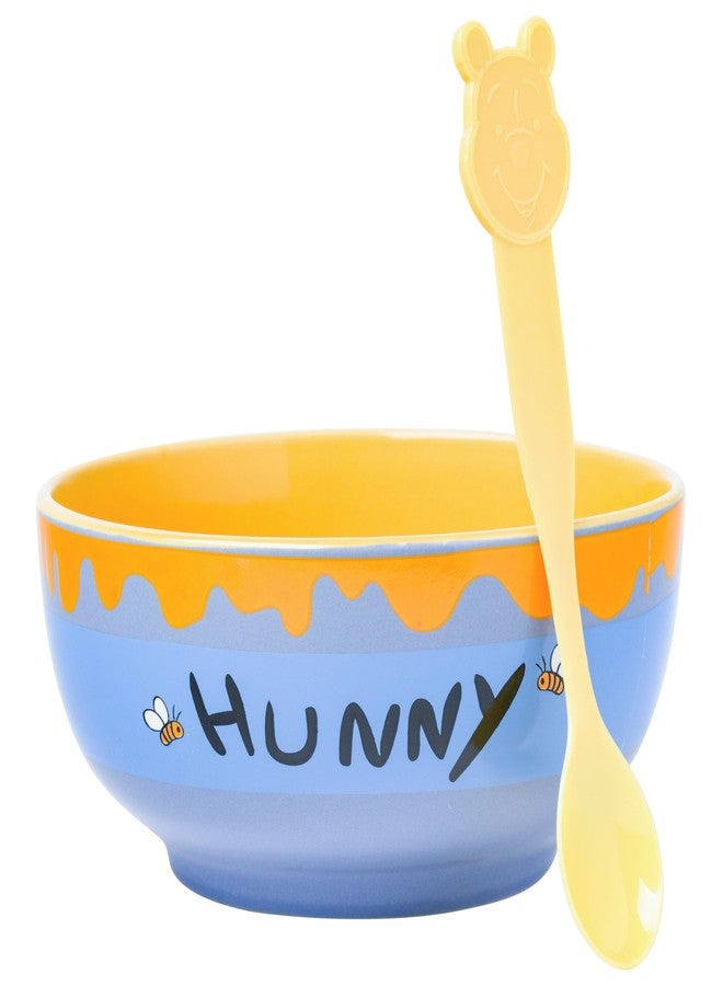 Silver Buffalo Disney Winnie the Pooh Hunny Pot Ceramic Bowl with Color Changing Spoon, 28 Ounces - Image 1